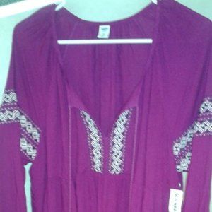 Women's Old Navy Purple Boho Dress NWT